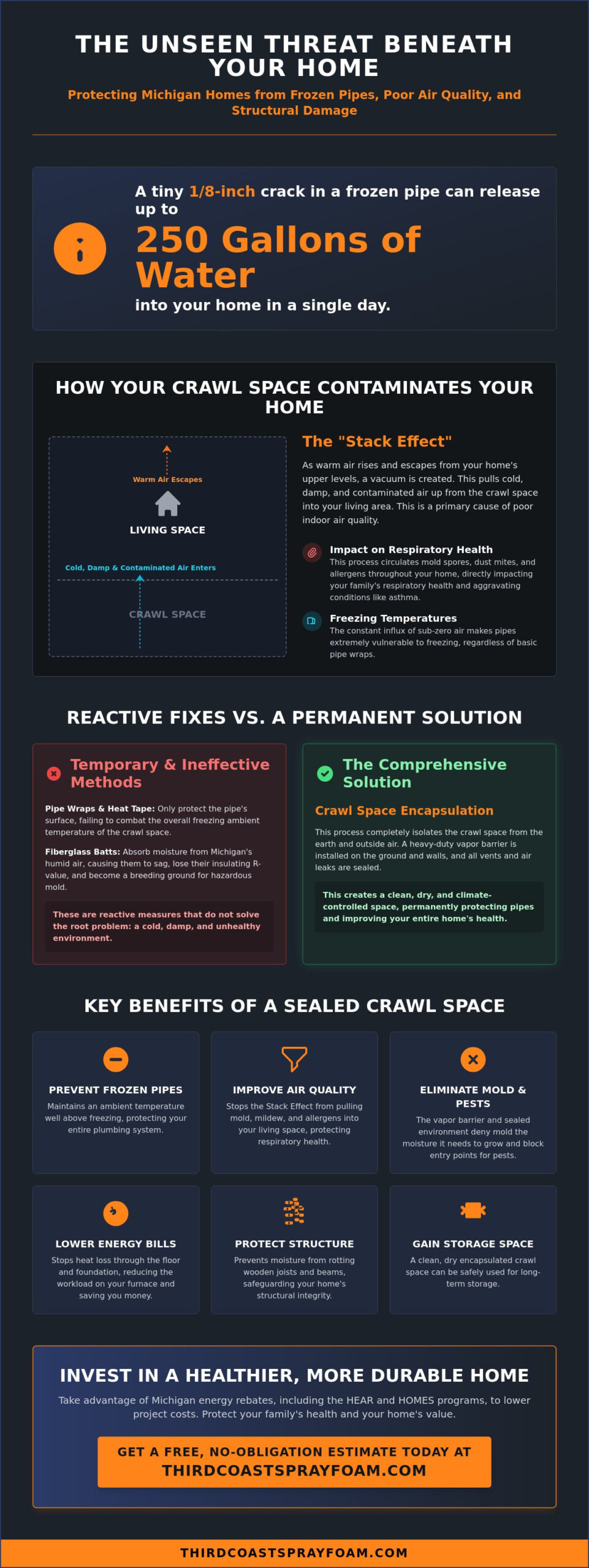 Preventing Frozen Pipes in Crawl Space: A Michigan Homeowner’s Guide (2026)