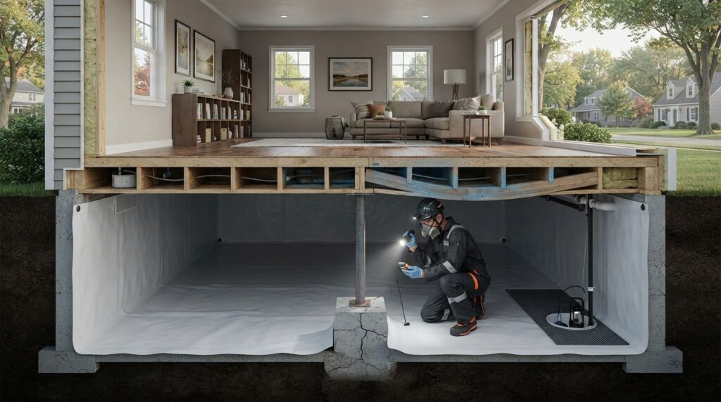 Crawl Space Encapsulation for Uneven Floors: What It Can, and Can’t, Fix